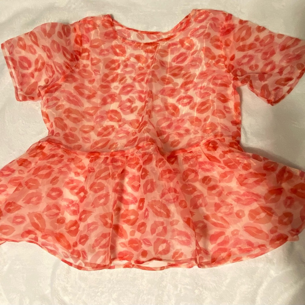 NWOT SHEIN Organza Peplum Top